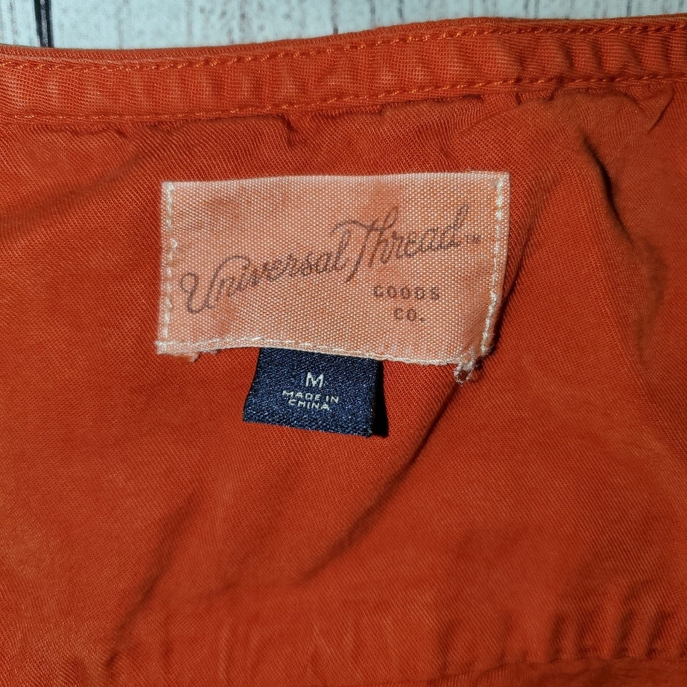 Universal Thread Burnt Orange Button Down Sleevel… - image 6